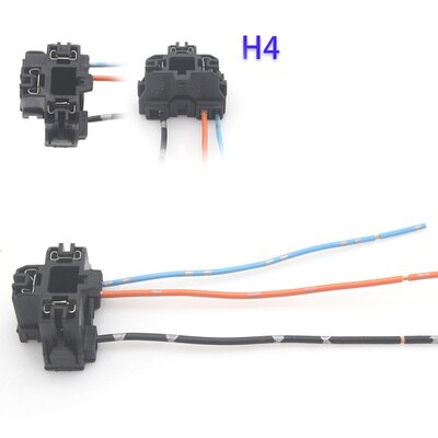 Adaptador de luces de coche, 2 piezas, H1, H4, H7, soporte para bombilla de Faro, accesorios de conector: Negro