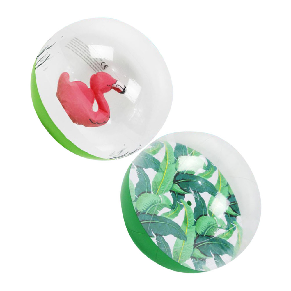 2 uds pelota transparente de playa creativa bola inflable divertida diversión con agua pelota de playa Bola de piscina para niños al aire libre playa (Flami