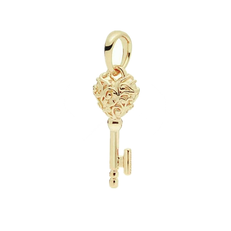 Abalorio colgante de corazón infinito y cruz brillante chapada en oro , compatible con pulsera de plata de ley 925 Original, joyería DIY: Azul