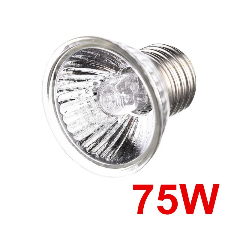 Aquarium Reptile Basking Lamp Holder for Turtle Lizard Habitat Ceramic UVB/UVA Heat Bulb Lamp Clip Holder E27 Base: Only 75W Bulb