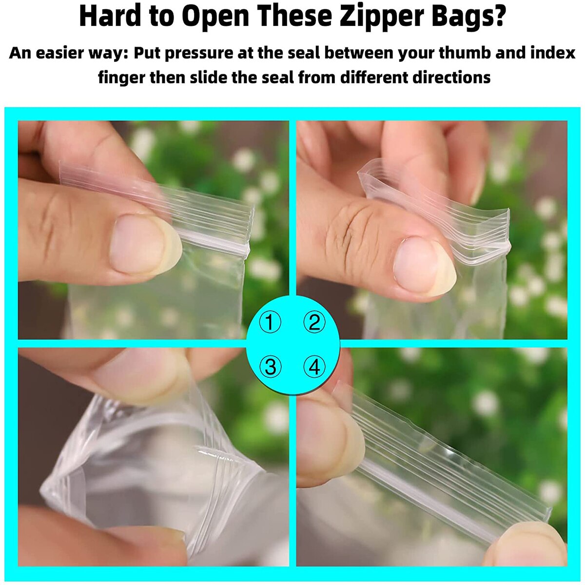 Clear Zip Lock Plastic Bags Small Food Packaging Ziplock Storage Bags Transparent Reclosable Poly Bags