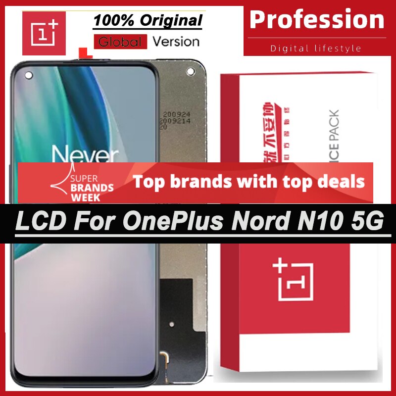 Display IPS 100% ''originale al 6.49 per OnePlus Nord N10 5G / NORD N100 BE2013 BE2029 parti di riparazione digitalizzatore Touch Screen LCD completo