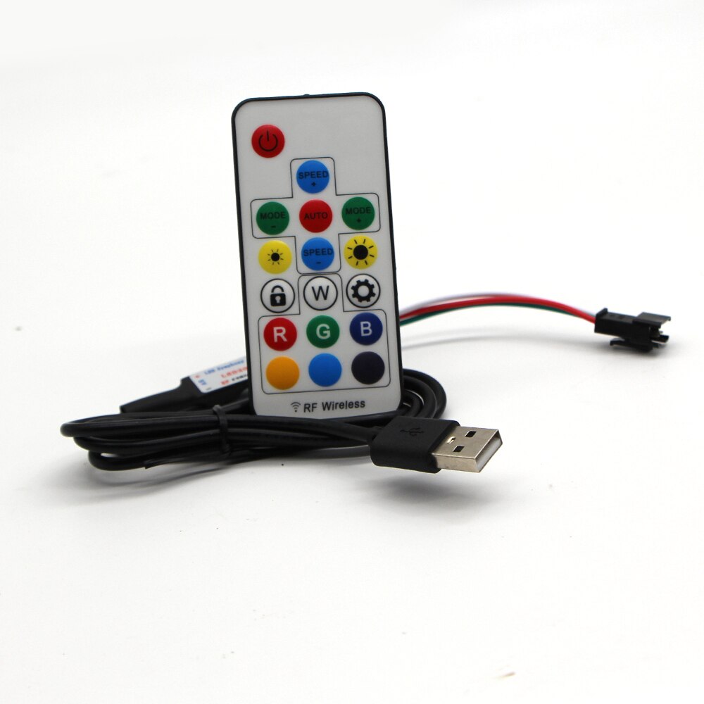 Mini 3 key RF 14key 17key 21key LED Pixel light remote Controller for WS2812 WS2811 SK6812 WS2812B APA102 6803 1903 Strip Light