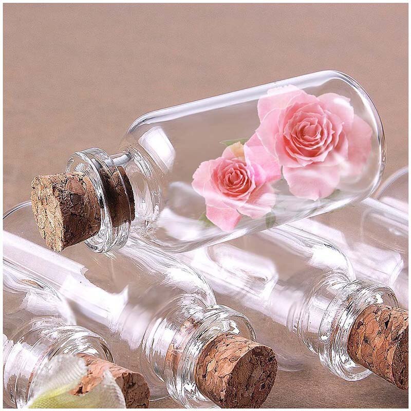 8 stuks mini glazen flesje met kurk/kleine glazen flesjes/mini flesje/mini flesje met kurk 22 x 50mm transparant
