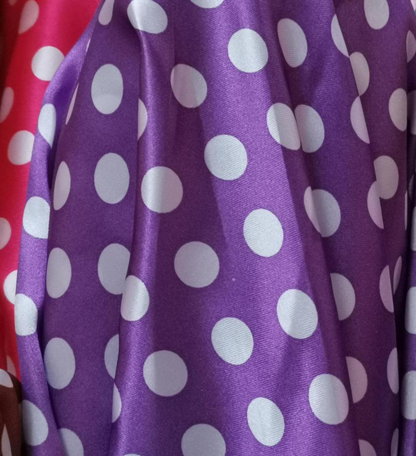 Prik skygge print punkt cap tørklæde satin tørklæde bånd kjole pyjamas stof: 12