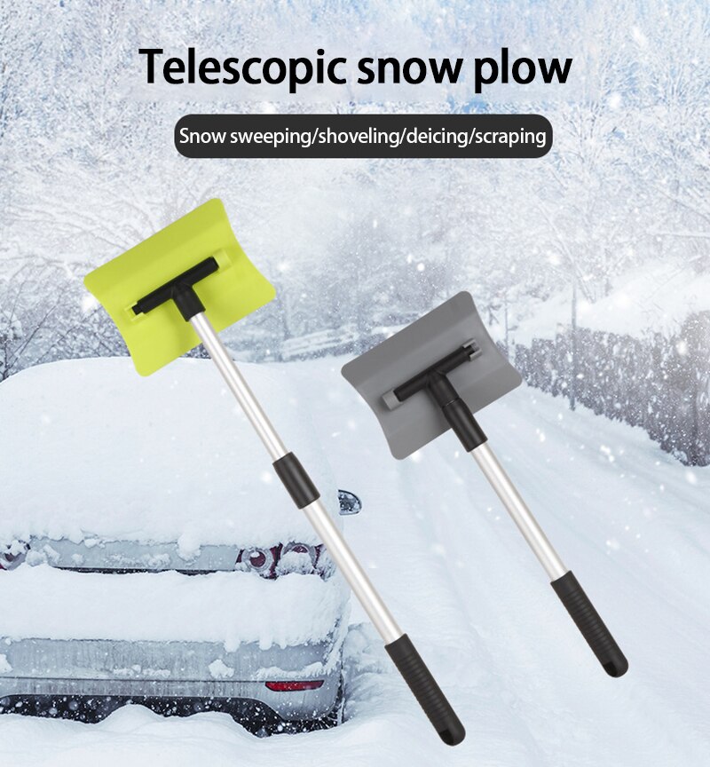 Retractable Winter Car Snow Shovel Snow Cleaning Glass Deicing And Frosting 180 Degree Rotating Aluminum Alloy Shovel: random color