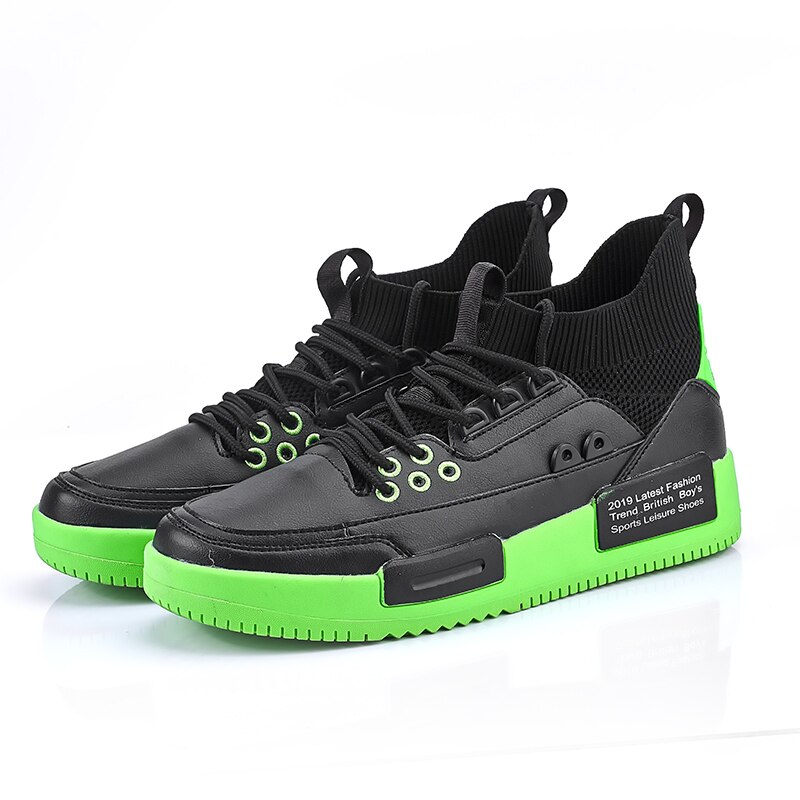 Siergan fritidssko tykke såler fritidssko til mænd komfortable sneakers mænd gode mænd flade sko: Sort / 7.5