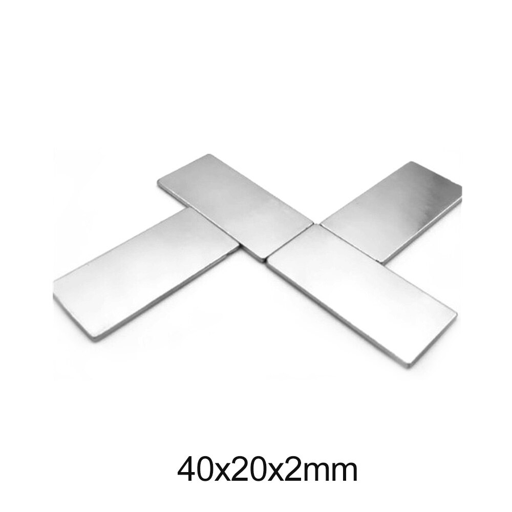 5 ~ 50 Stuks 40X20X2 Mm Zeldzame Aarde Magneten 40mmX20mm Lange Blok Rechthoekige Magnetische 40X20X2 Mm Permanente Neodymium Magneet 40*20*2 Mm