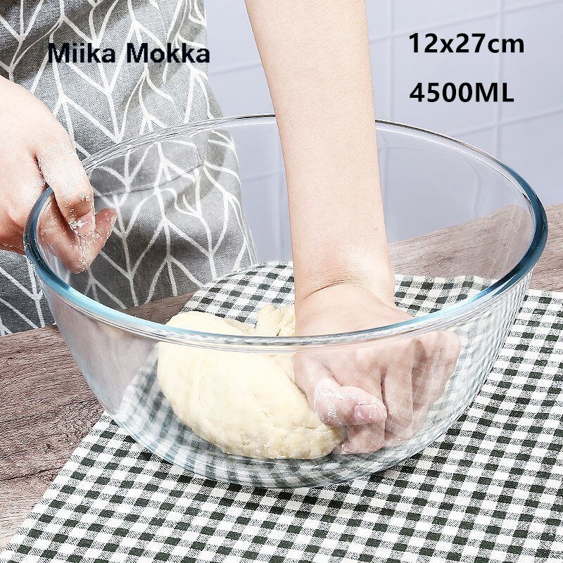 Cuencos de mezcla transparentes, Bol para almacenar recipiente para alimentos de cocina, ensaladas, cuencos para huevos, tazón de cocina de alta capacidad: A  4500ML