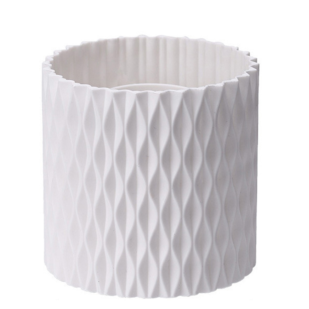 360 Rotation Large Capacity Makeup Brush Bucket Lipstick Eyebrow Pencil Eye Shadow Brush Storage Cartridge Portable Brush Storag: WHITE