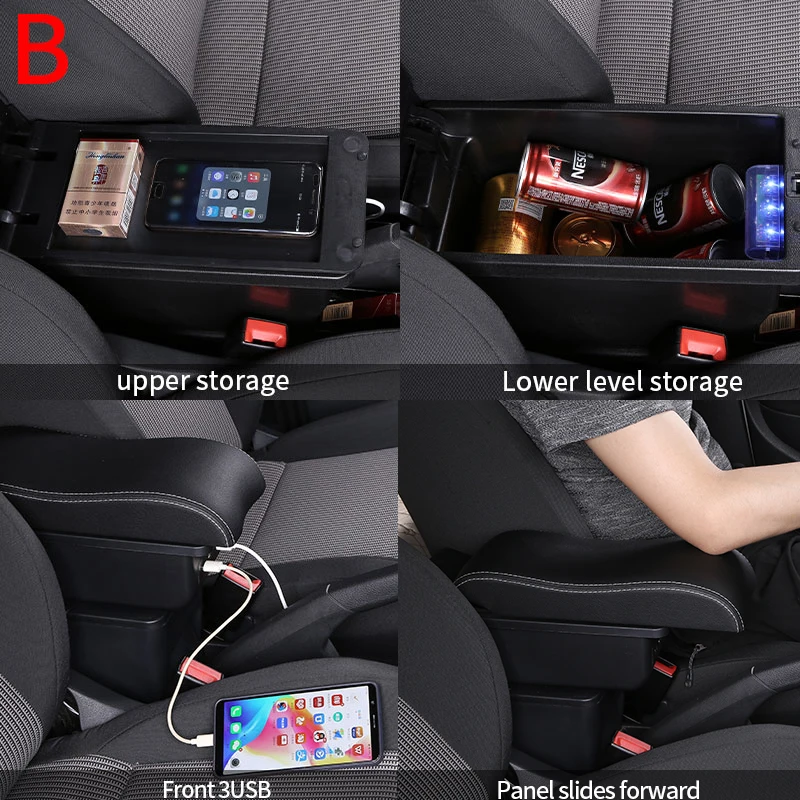 Para MINI Cooper caja de reposabrazos para Countryman R50 R52 R53 R56 R57 R58 R60 F55 F56 F57 F60 caja de reposabrazos de coche accesorios de reequipamiento