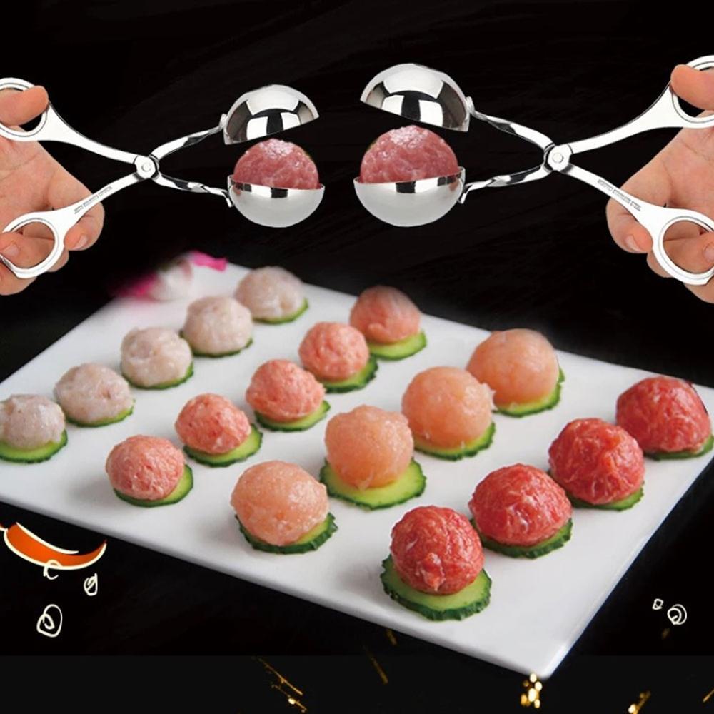 304 rostfritt stål fyllda köttbullsklämma kök bekväm köttbullar gör själv fisk kött ris boll maker köttbullar formverktyg
