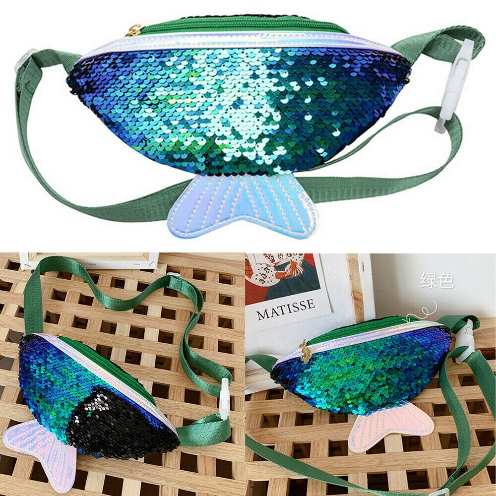 Neue Kinder Kinder Glitter Pailletten Taille Fanny-Pack Gürtel Tasche Reise Hüfte Bum Tasche Frauen Mädchen Kleine Geldbörse Brust Beutel