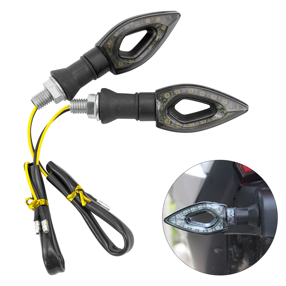 2 stuks Arrow Vorm Amber Led Richtingaanwijzers Lichten voor Motorfietsen Staart Indicator Commando Lamp Moto Accessoires
