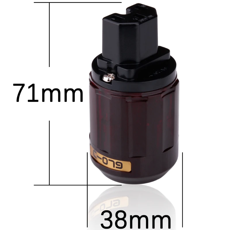 P-079E 24K Gold-Plated EU Plug Schuko C13 Connctor for DIY HiFi Audio Power Cable Cord