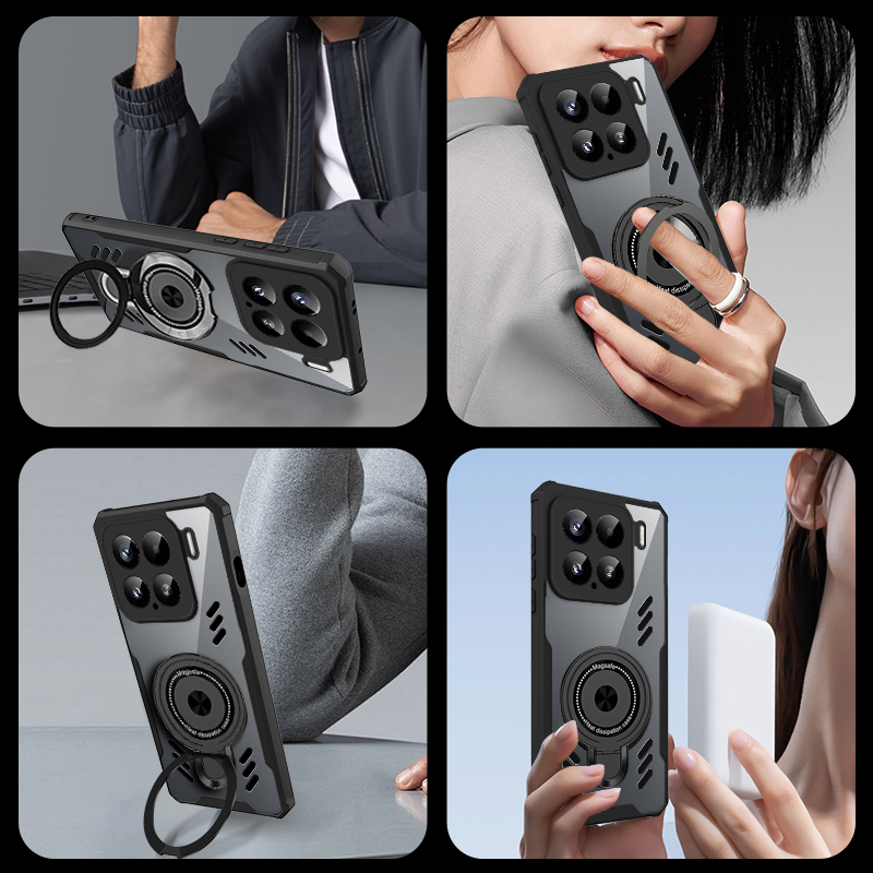 Funda de teléfono de silicona de grafeno para Xiaomi Mi 15 14 13 12 11 12s Pro MIX 4 12x cubierta transparente con soporte y disipación de calor