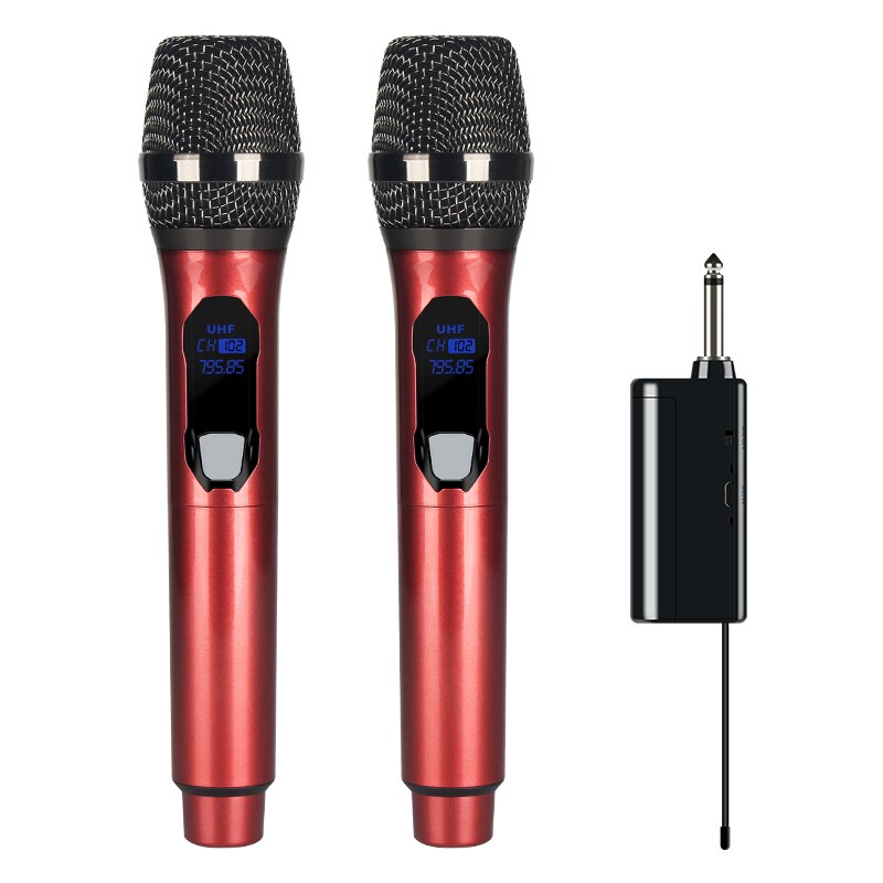 Draadloze Microfoon 2 Kanalen Uhf Professionele Handheld Mic Micphone Voor Party Karaoke Kerk Tonen Vergadering 50 Meter Sing Song: G