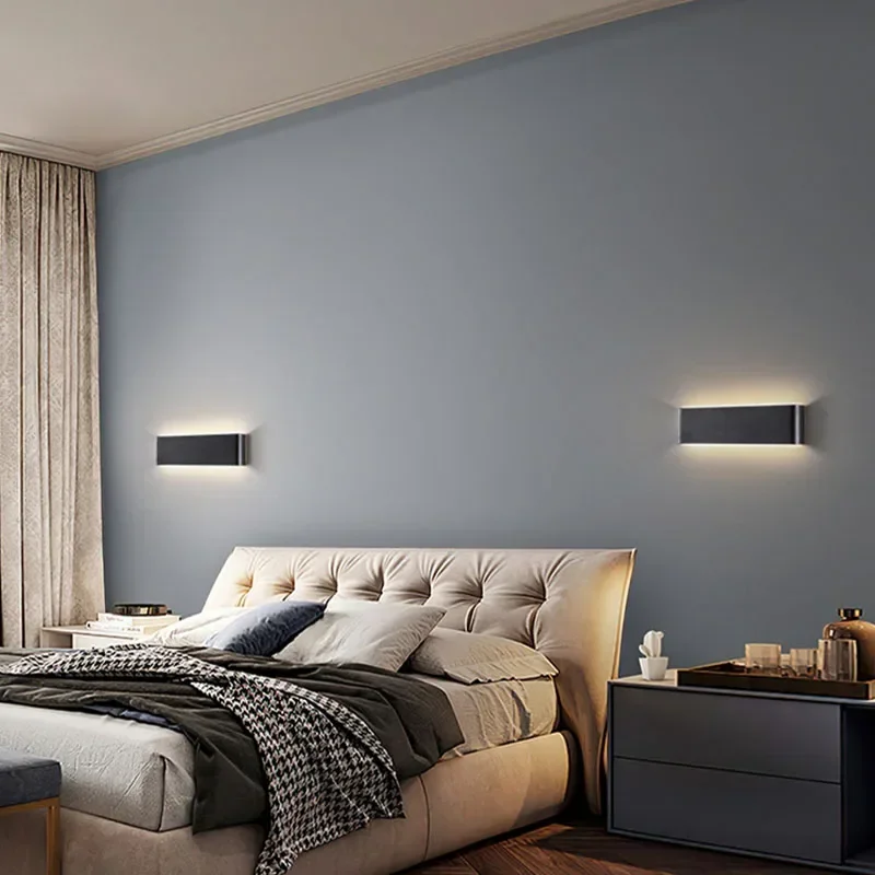 Lámpara de pared LED moderna para mesita de noche, sala de estar, escaleras, pasillo, baño, decoraciones para el hogar, aplique de pared, accesorio de iluminación interior, brillo