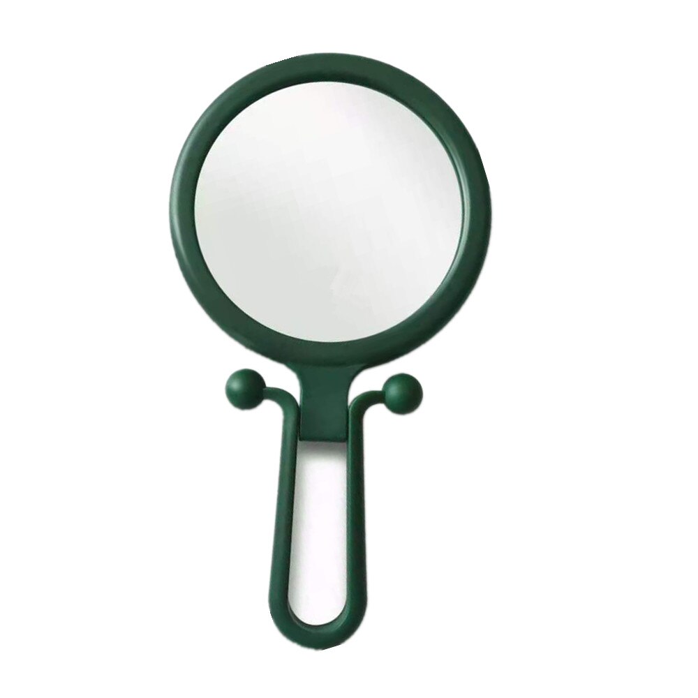 2/5/10X Magnifying Makeup Mirror Handheld Portable Vanity Mirror Folding Hand Pocket Compact Travel Mirrors Make Up Tool: Green 5X
