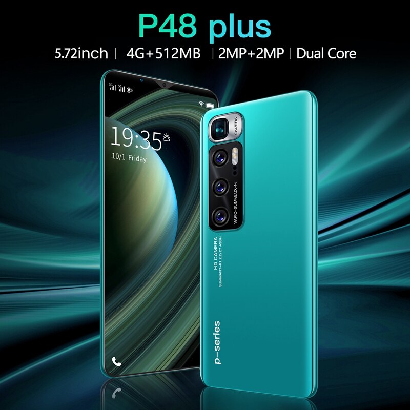 Teléfono Inteligente P48 Plus, 5,72 pulgadas, MTK6572, Dual Core, 512MB + 4GB de memoria, tarjeta Dual, modo de espera Dual, Android 4.4.2, enchufe europeo