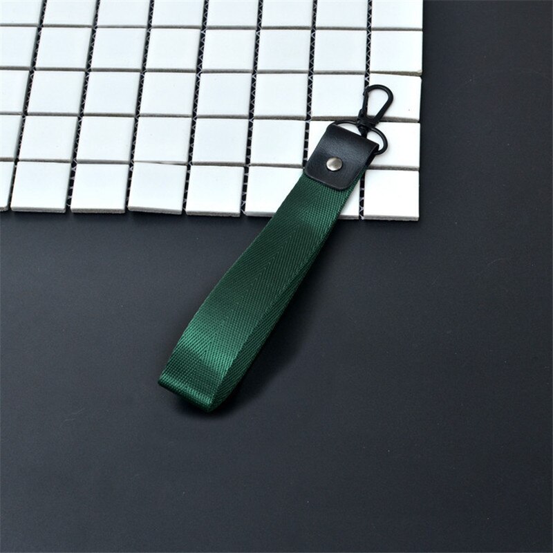 Telefoonband 8 kleuren korte lanyard voor sleutels usb-stick id-kaart mobiele telefoon universele klassieke polyester lanyards touw handband: Groente