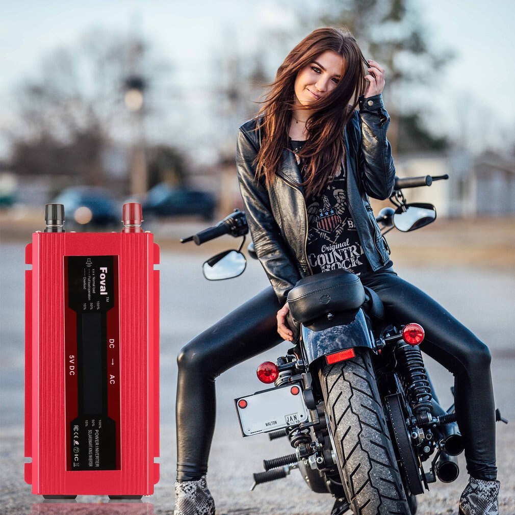 Protección Universal contra sobrecarga de cortocircuito inversor de energía Solar de coche DC 12/24V a AC 220V modificado convertidor de onda sinusoidal