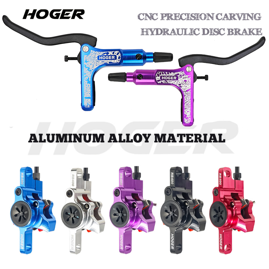 HOGER MTB Fahrrad Hydraulische Scheibenbremse Set 160mm Rotoren Öl Bremssattel Platte Vorne Hinten Mountainbike Klemme 22,2mm Griff EINE Säule