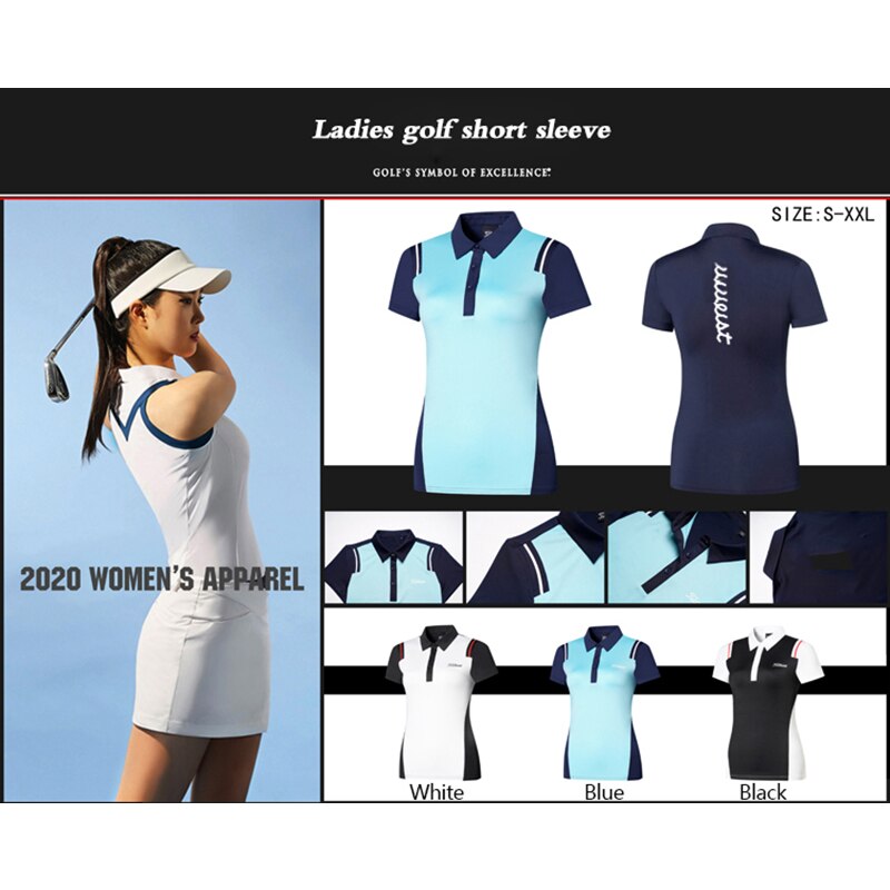 Camiseta de Golf para mujer, de manga corta Camiseta deportiva, Polo de Golf transpirable de secado rápido, novedad de