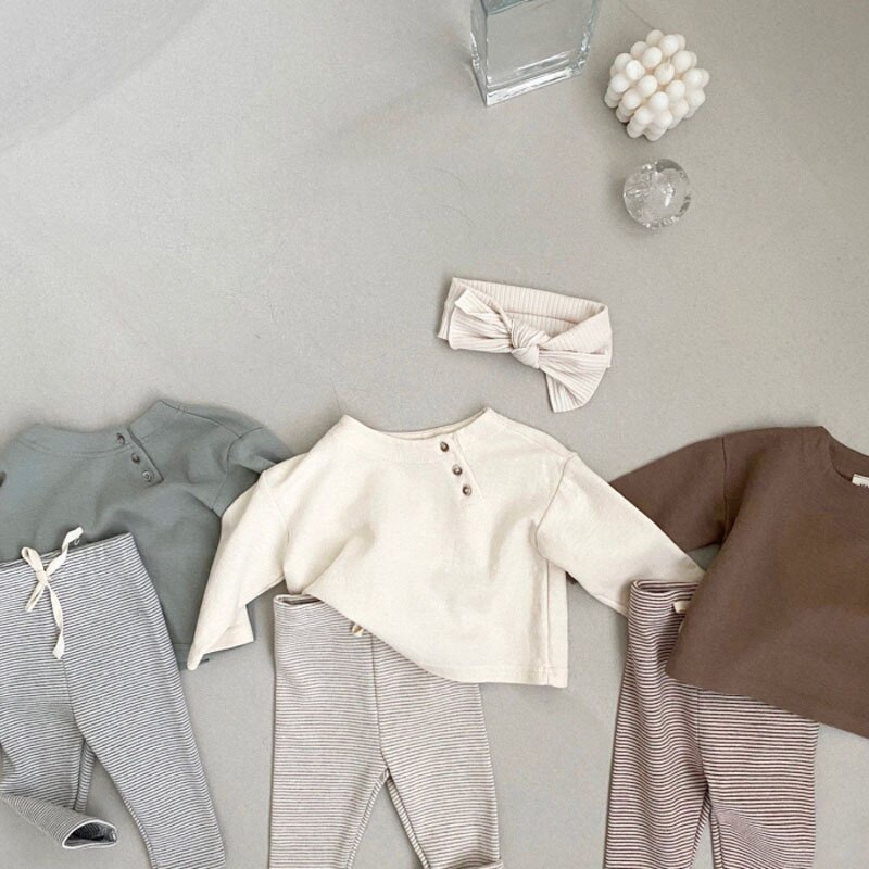 Spring Autumn Kids Casual Long Sleeve T Shirt Infant Baby Cotton Bottoming Tops Boys Girls Solid Sweatshirt Baby Clothes