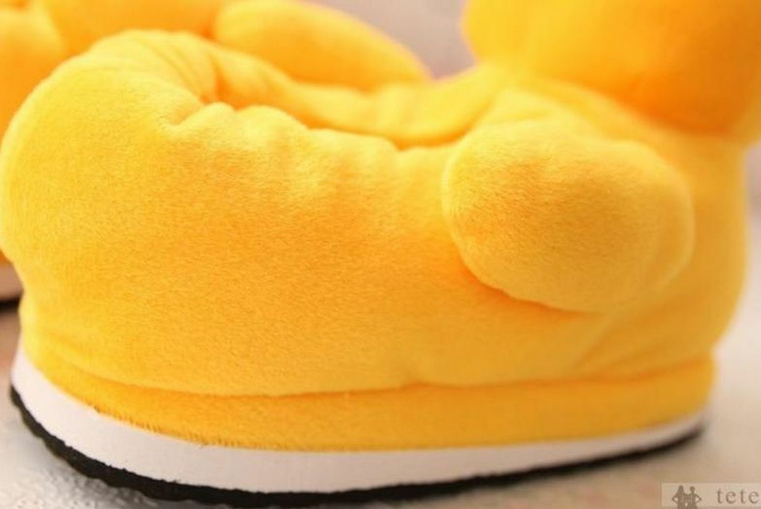 Hommes garçons canard forme en peluche pantoufles pas de glissement intérieur chaussures Valentine hiver tongs