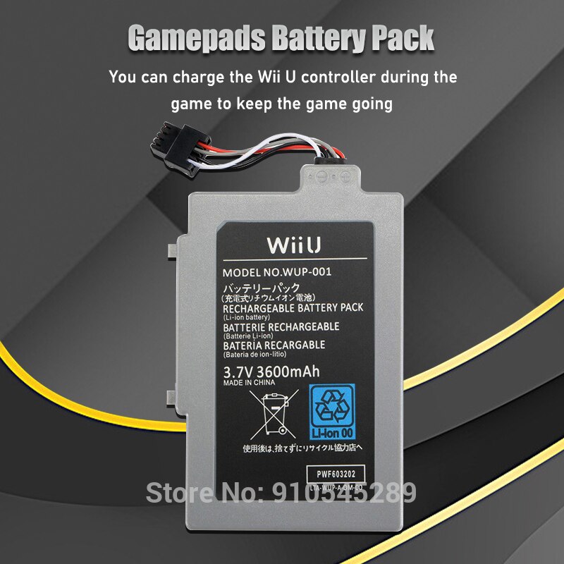1PCS For Wii U GamePad 3600mAh Replacement Rechargeable Battery Pack 3.7V Rechargeable Battery for Nintendo Wii U Gamepad