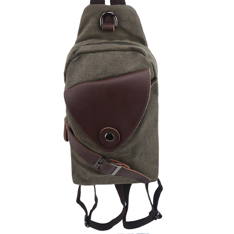 Universele canvas schoudertas kleine rugzak retro heren dames outdoor reizen bergbeklimmen grote capaciteit rugzak: Groente