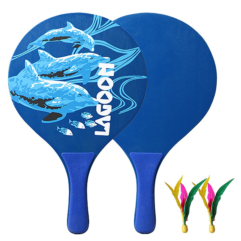 Cricket badminton racket 7mm grote badminton rackets zeven lagen houten strandracket met 2 ballen voor zowel binnen- als buitensporten