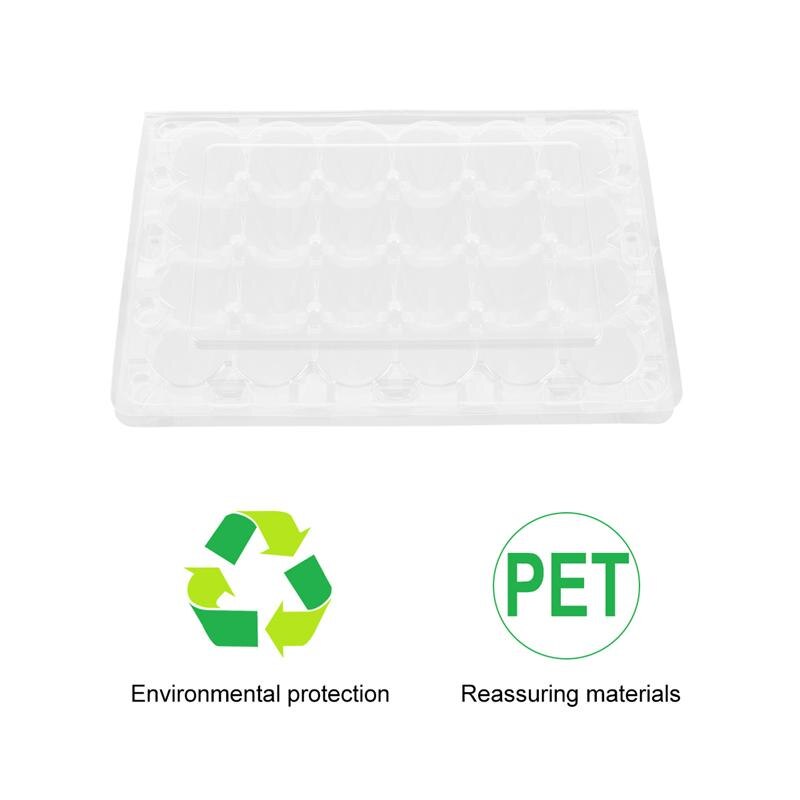 12 Pcs 24 Grids Plastic Egg Flat Quail Egg Storage Box Egg Carrier Packaging Box for Shop Home Restaurant