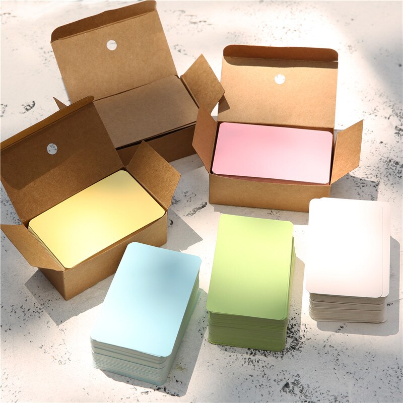 100 Sheets/Box Paper Message Card Blank Handwritten Memo Notecards Greeting Blessing Thank You Postcard Kids Toy Collection