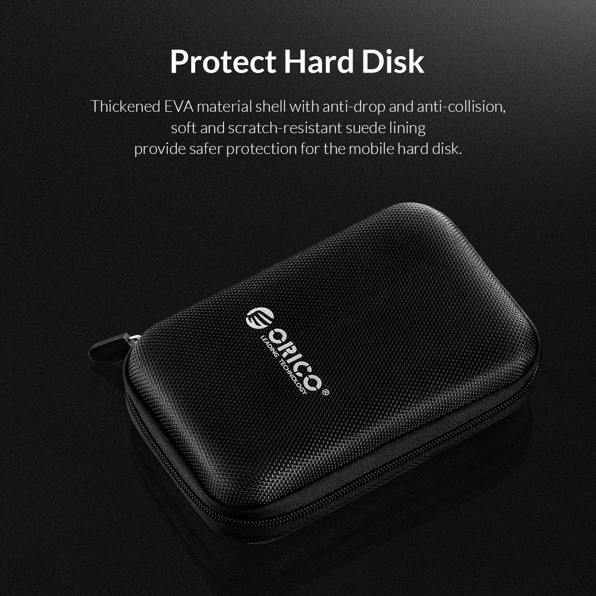ORICO Caja para HDD de 2,5 pulgadas, bolsa para disco duro portátil para disco duro externo, caja para HDD portátil, protección de almacenamiento, negro/rojo/azul