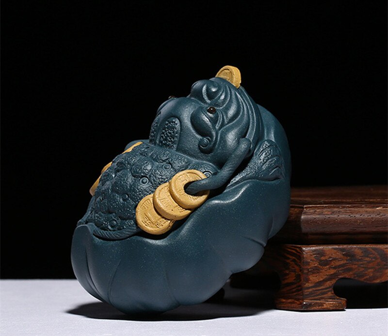 ZiSha Purple Clay Golden Toad Tea Pets Ceramic Ornaments Tea Pets Chinese Tea Tray Crafts Teaware Accessories