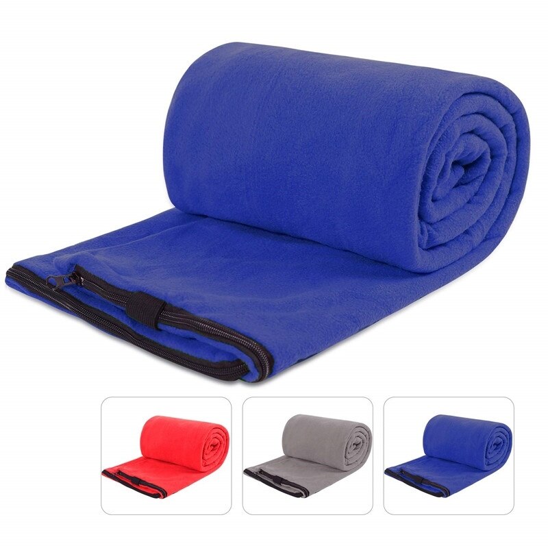 Dobbelt-sider fleece sovepose liner til voksen varmt vejr backpacking tæppe til udendørs camping bærbar sovepose
