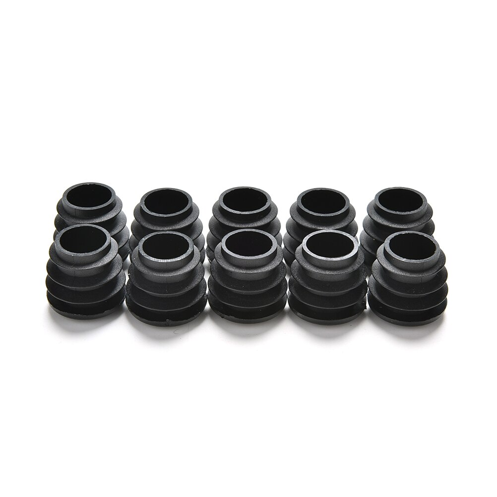 10Pcs/lot Plastic Furniture Leg Plug Black Round Steel Pipe Tube Blanking End Caps Insert Plugs16-35mm decorative dust cover: 19mm
