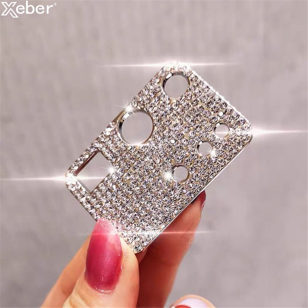 Protector de lente de cámara para Samsung Galaxy S20 Ultra S20 Plus, funda protectora de anillo con diamantes de imitación brillantes