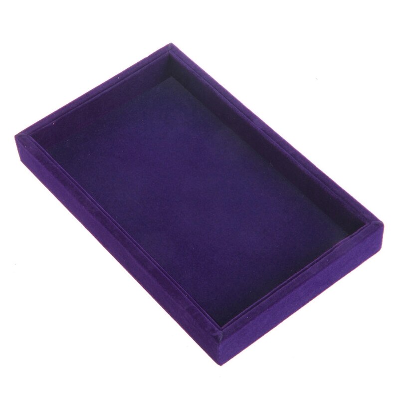 Bandejas de joyería apilables de 5 colores, insertos de terciopelo, bandeja de exhibición de joyería, estuche de soporte, organizador de almacenamiento de decoración de Boutique: Morado