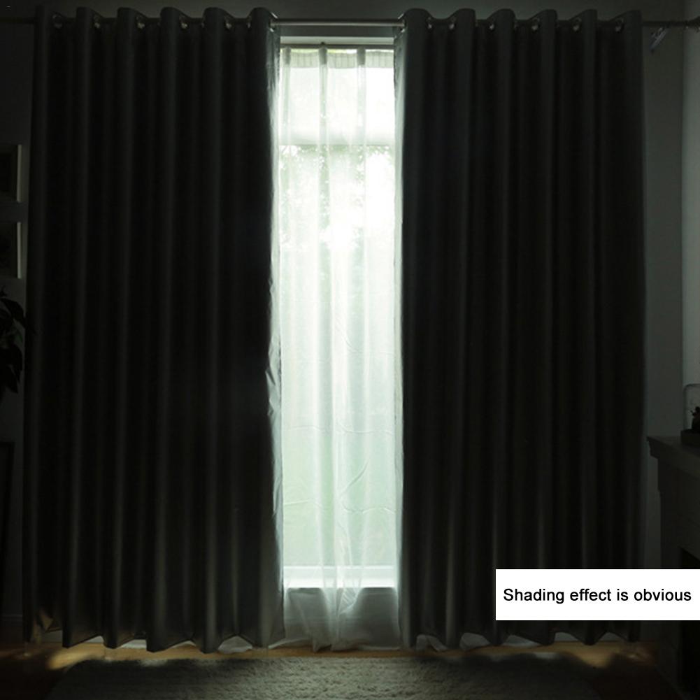 Sun Protection Blackout Curtains with Coated Lining Thickened Light Blocking Window Thermal Insulated Window Curtain Panels