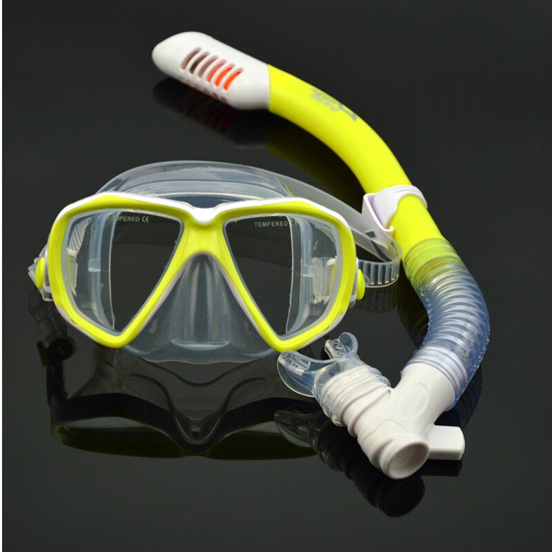 Tenere subacqueo maschere subacquee per bambini Snorkel vetro temperato Snorkeling Full Dry Snorkel Tube attrezzatura subacquea Snorkel occhiali Kid