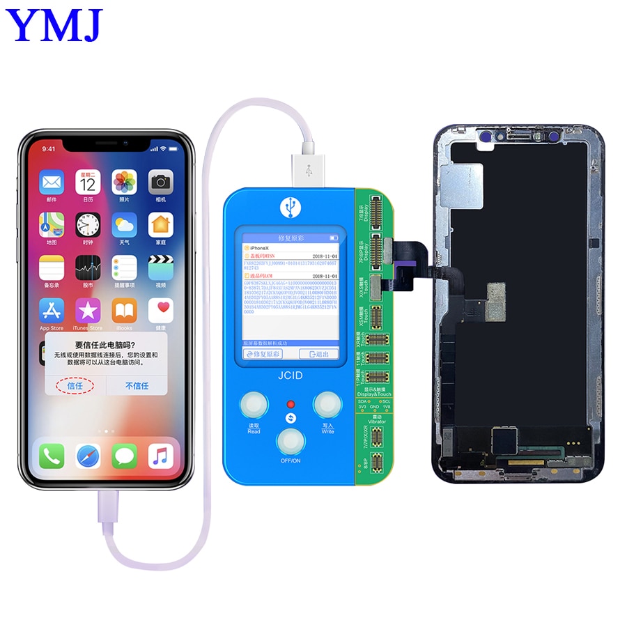 JCID V1S For IPHONE 7 8 8P X 11 PRO MAX Photosensitive Original Color Touch shock Battery Fingerprint Serial Number Programmer