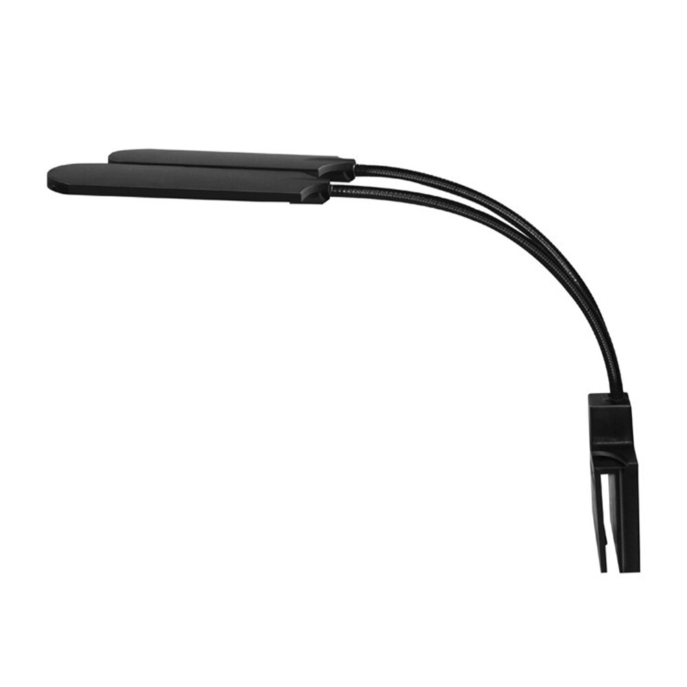15W LED Fish Tank Clamp Lamp Aquarium Light USB Aquatic Lighting Waterproof Lamp for Fish Tank with Plug Black