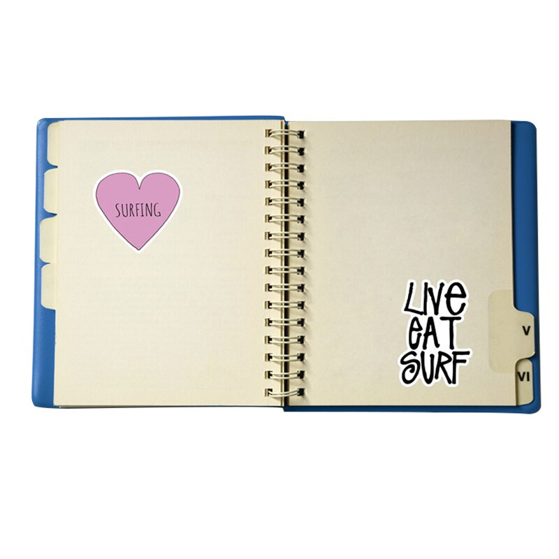 50PCS Summer Surfing Stickers Beach Travel Surf Sticker Waterproof Surfboard Luggage Car Bicycle Water Bottle Laptop Decal