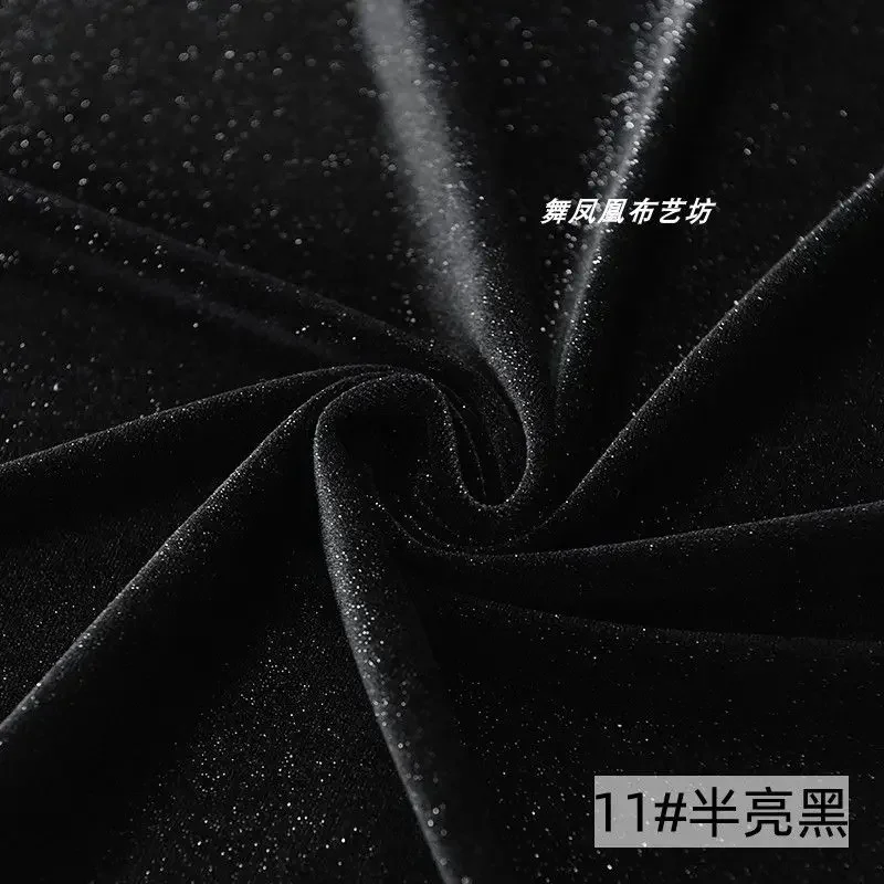 4 Sides Stretch Shiny Velour Fabric By The Meter for Dress Clothes Decoration Sewing Sequins Velvet Cloth Soft Smooth Blue Black: Pink