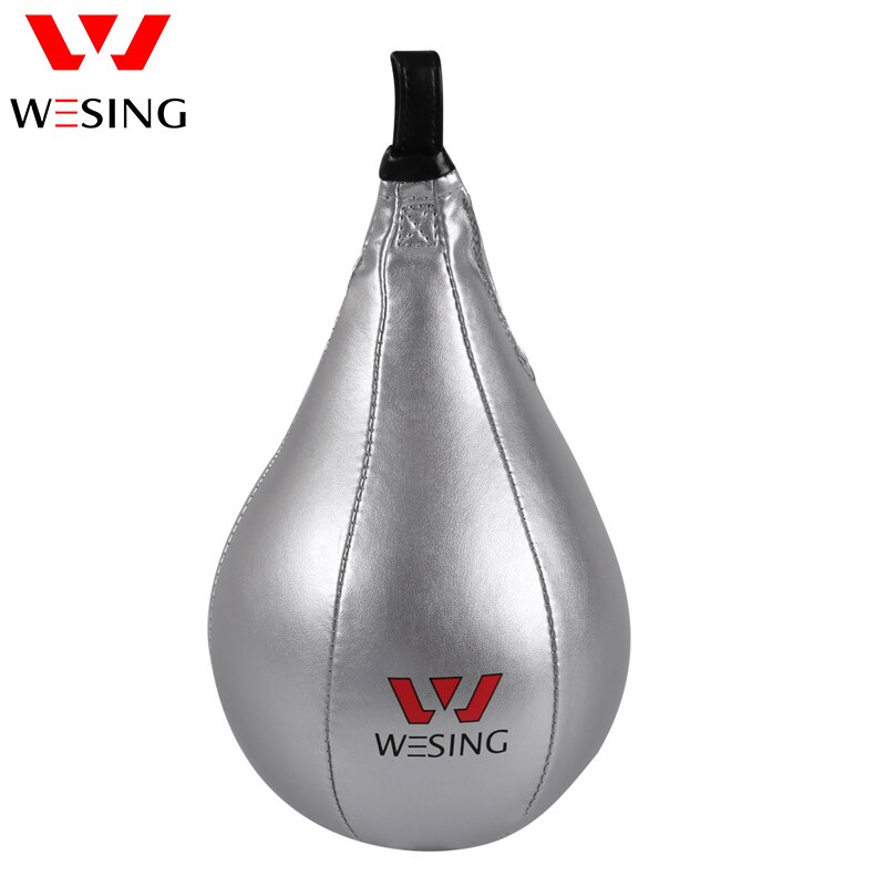 Pelota para golpear con reflejos de boxeo, pelota inflable para golpear con forma de pera, Bola de velocidad de PU Sanda, pelota de entrenamiento de reacción: Silver