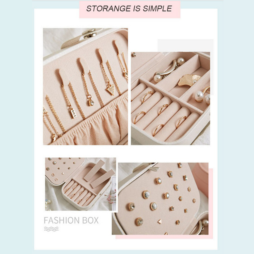 Draagbare Sieraden Doos Display Sieraden Organisator Double-Layer Earing Ketting Ring Box Earing Ring Display Organizer Holder Vrouwen