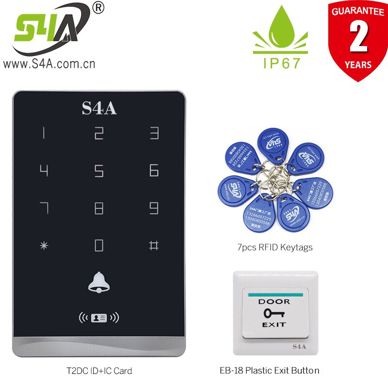 Teclado de Control de acceso Rfid de doble frecuencia, dispositivo de Metal resistente al agua con 1000 usuarios, compatible con NFC, sistema de Control de acceso de puerta RFID: Kit D